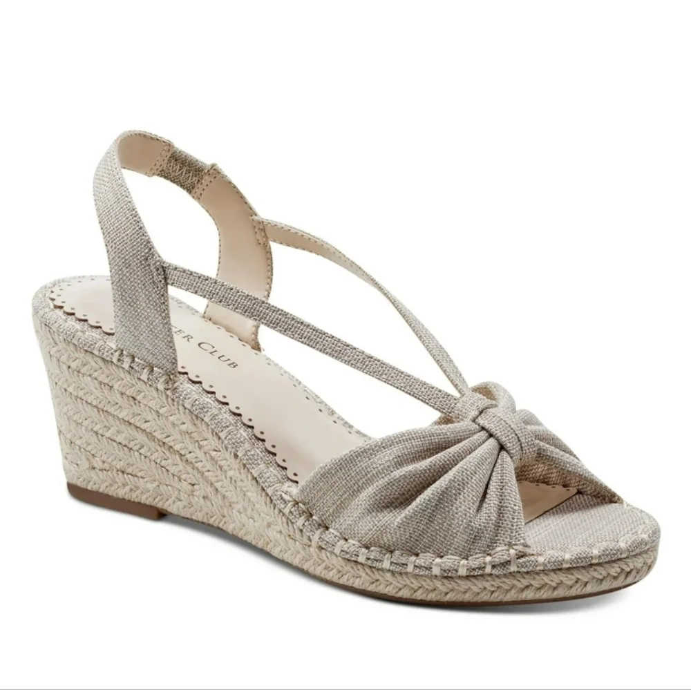 NEW CHARTER CLUB | $60 Kika Metallic Wedge Sandal - Picture 2 of 3